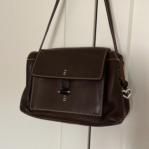 Vintage Brighton pebble leather bold stitch snap front purse - Picture 3 of 17